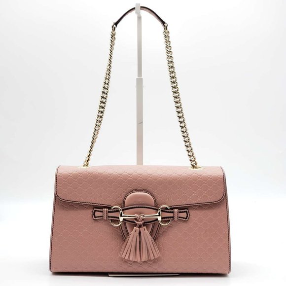 Authentic Gucci Emily Medium Leather Shoulder Bag - Picture 2 of 15